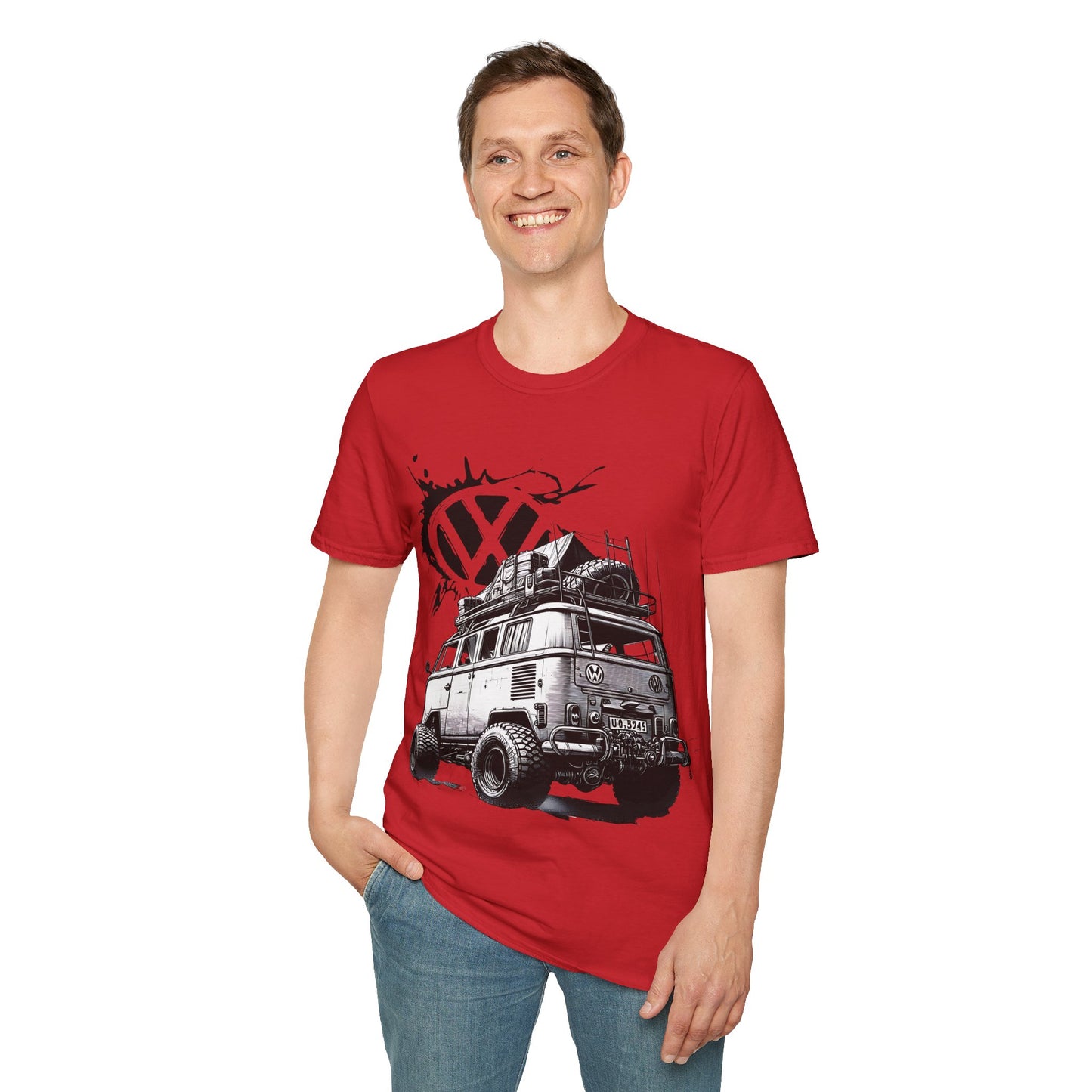 VW Camper Van Adventure T‑Shirt — Vintage vw kombi Off‑Road Surf Bus Graphic Tee
