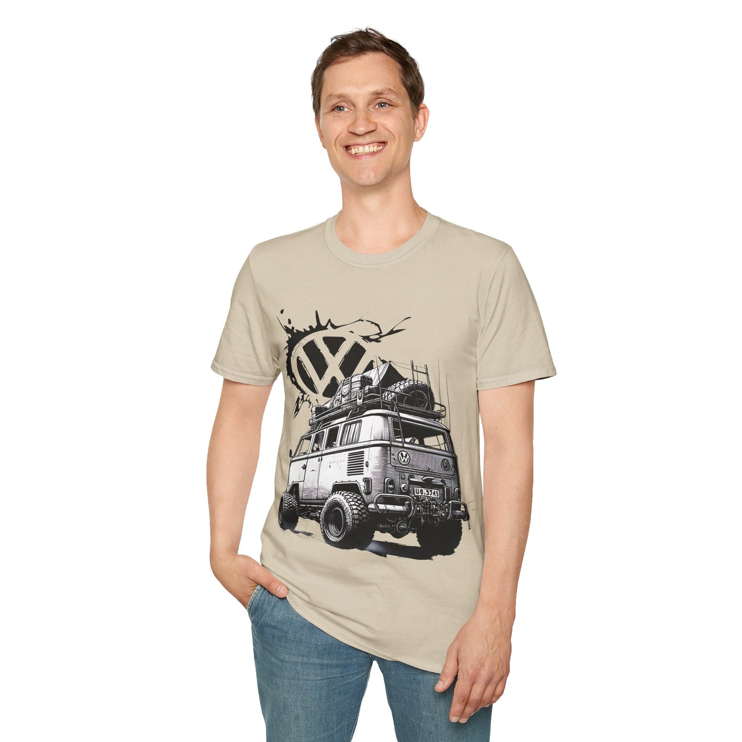 VW Camper Van Adventure T‑Shirt — Vintage vw kombi Off‑Road Surf Bus Graphic Tee