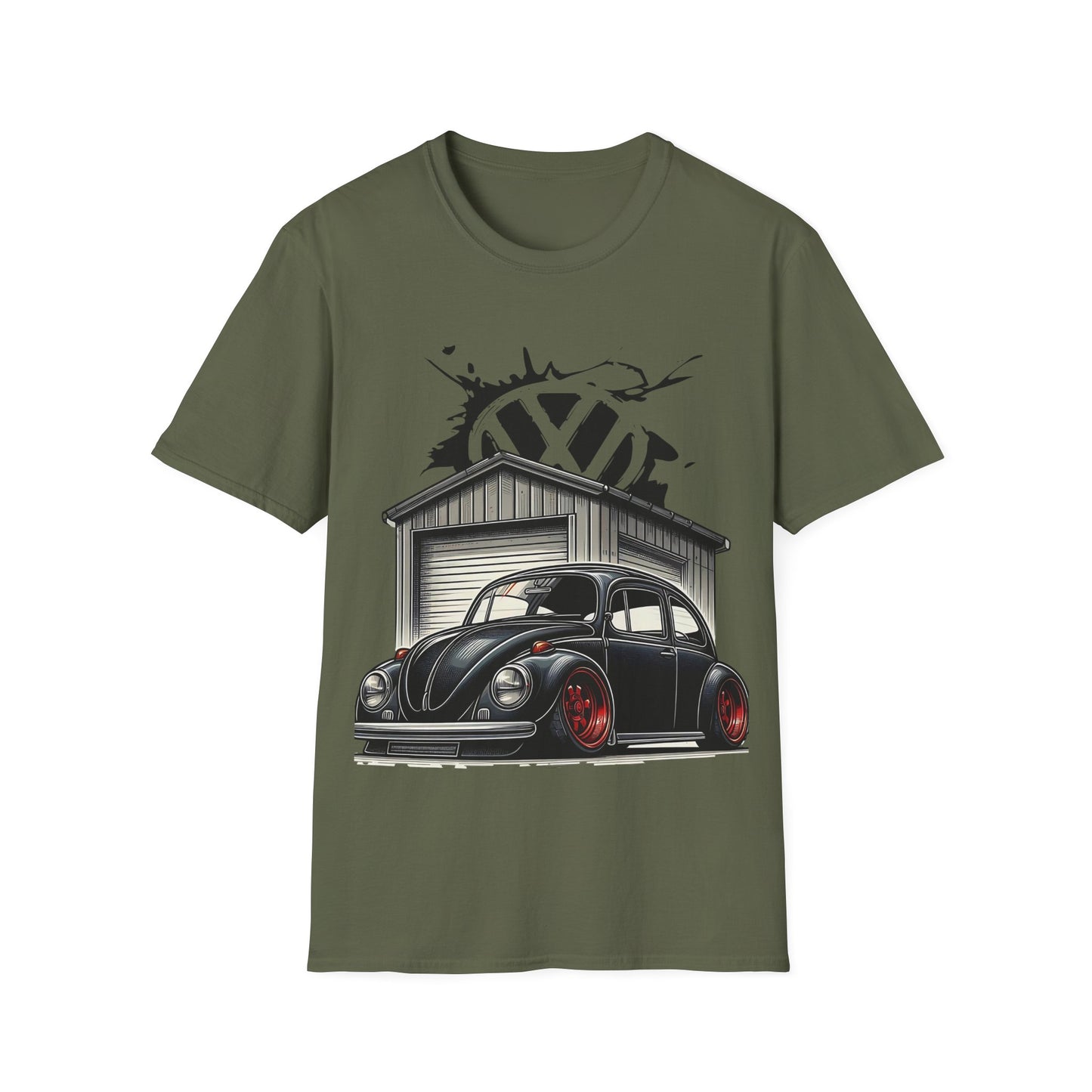 Volkswagen Beetle Garage T-Shirt — Classic VW Bug Illustration