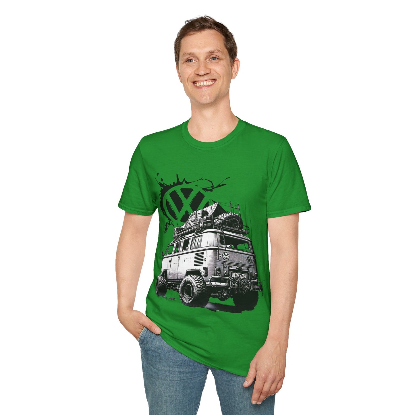 VW Camper Van Adventure T‑Shirt — Vintage vw kombi Off‑Road Surf Bus Graphic Tee