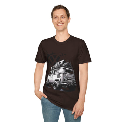 VW Camper Van Adventure T‑Shirt — Vintage vw kombi Off‑Road Surf Bus Graphic Tee