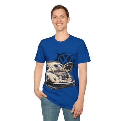 Vintage VW Beetle T-Shirt — Classic Air-Cooled Car Graphic