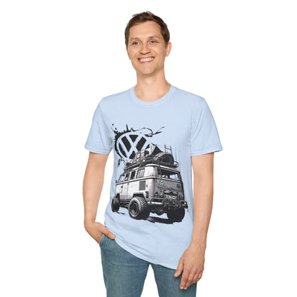 VW Camper Van Adventure T‑Shirt — Vintage vw kombi Off‑Road Surf Bus Graphic Tee
