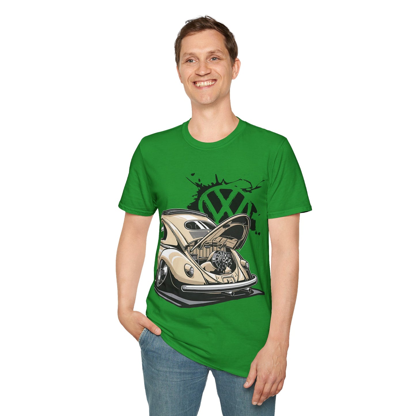 Vintage VW Beetle T-Shirt — Classic Air-Cooled Car Graphic