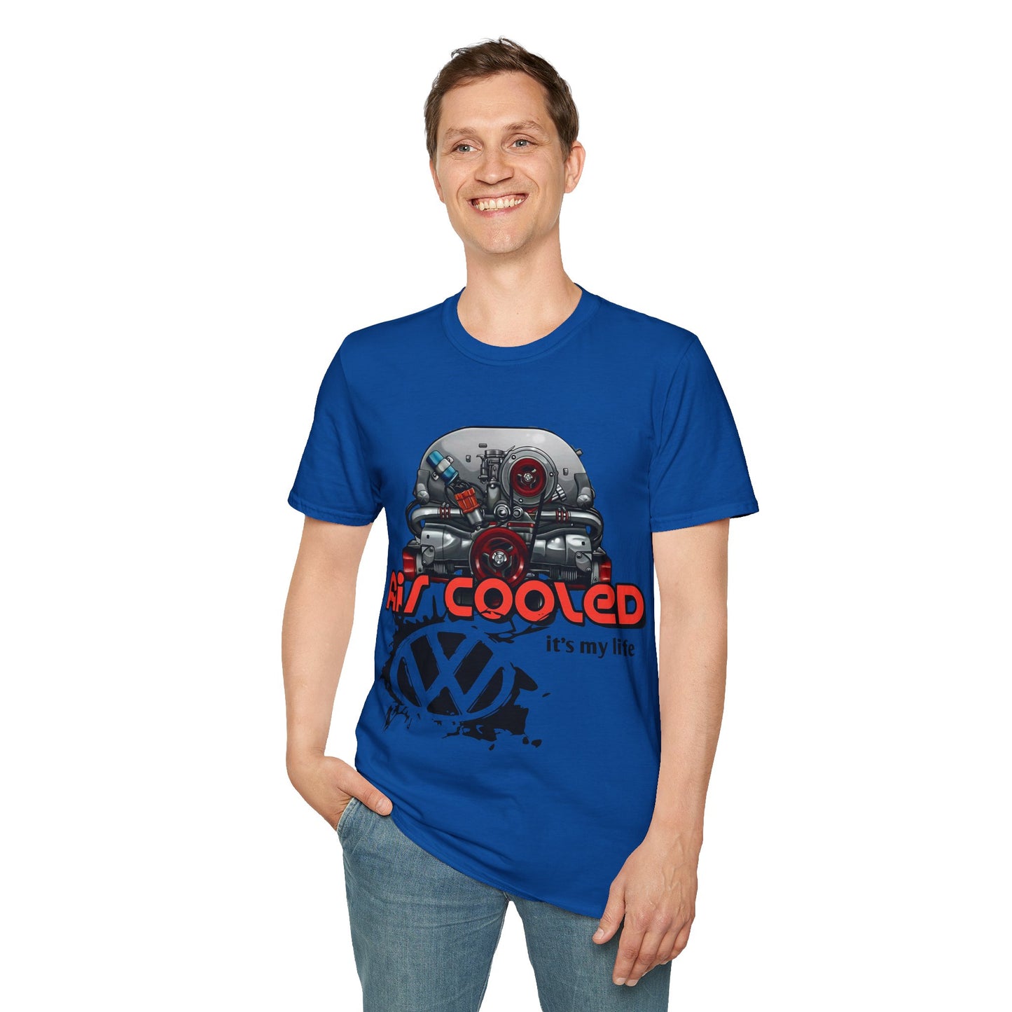 Air-Cooled VW Engine T-Shirt — "Air Cooled It's My Life" Vintage Volkswagen Tee