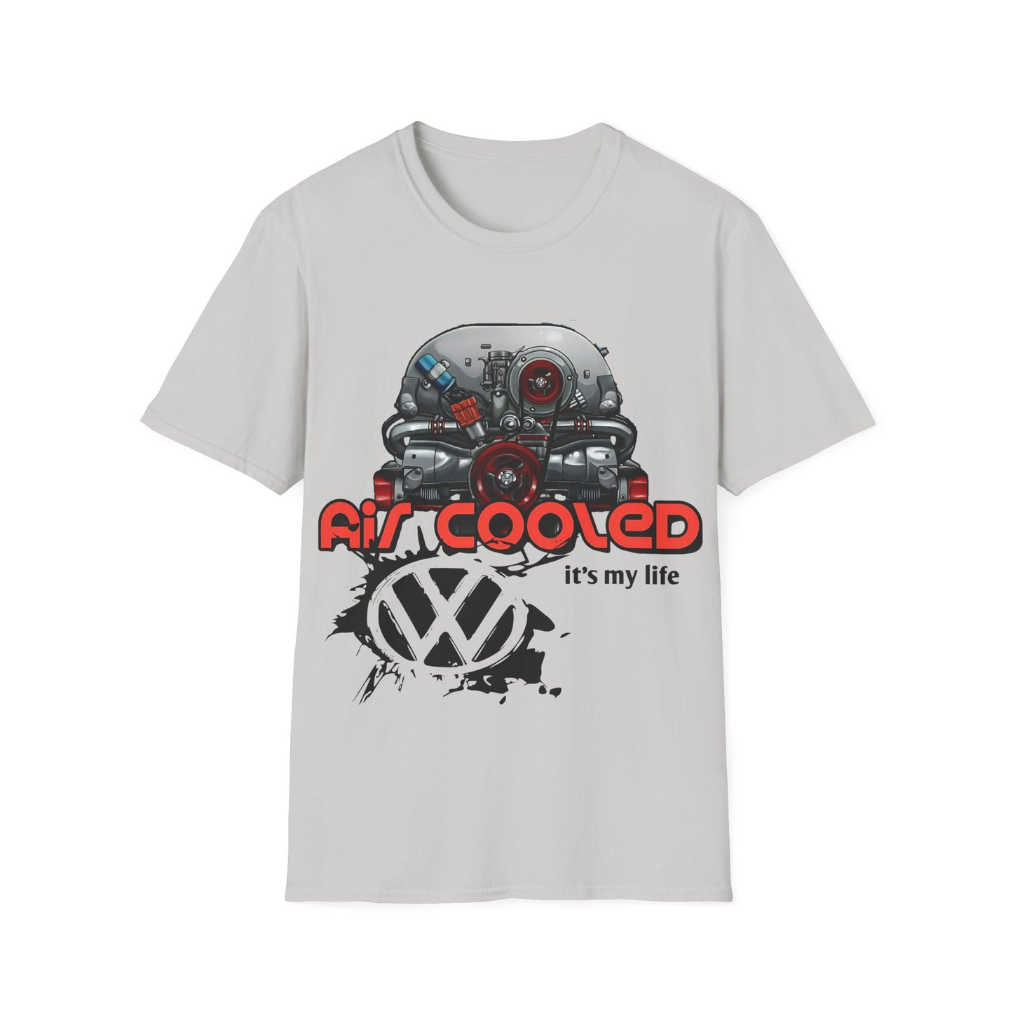 Air-Cooled VW Engine T-Shirt — "Air Cooled It's My Life" Vintage Volkswagen Tee