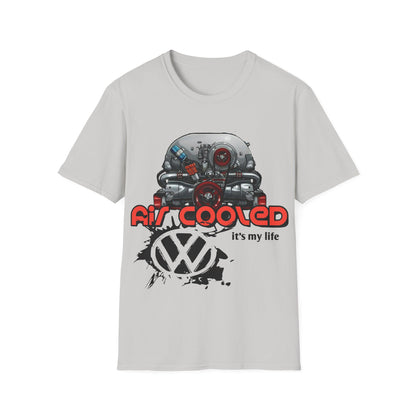 Air-Cooled VW Engine T-Shirt — "Air Cooled It's My Life" Vintage Volkswagen Tee