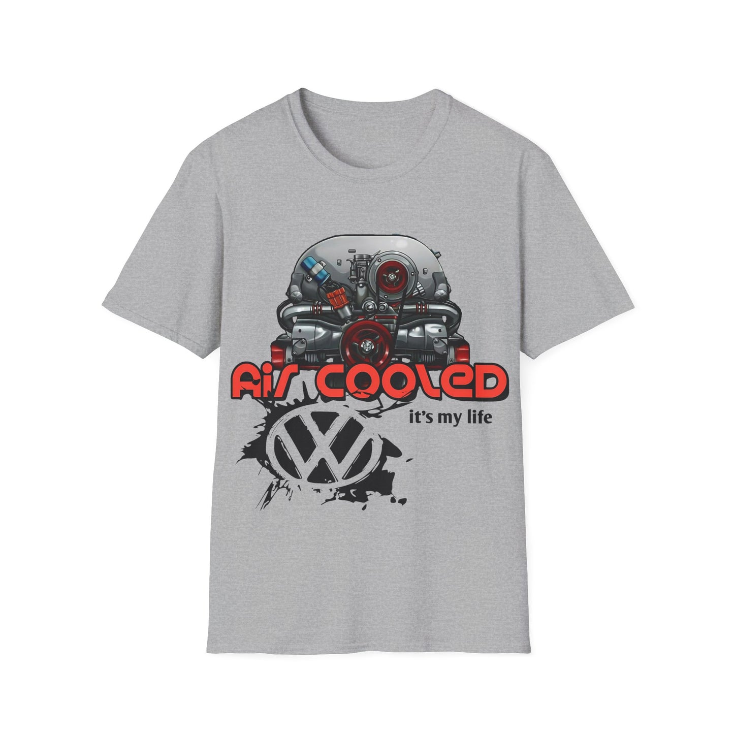 Air-Cooled VW Engine T-Shirt — "Air Cooled It's My Life" Vintage Volkswagen Tee