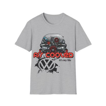 Air-Cooled VW Engine T-Shirt — "Air Cooled It's My Life" Vintage Volkswagen Tee