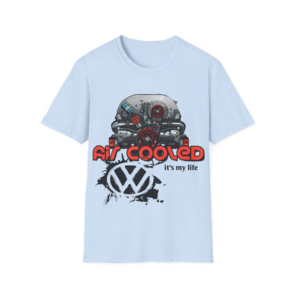 Air-Cooled VW Engine T-Shirt — "Air Cooled It's My Life" Vintage Volkswagen Tee