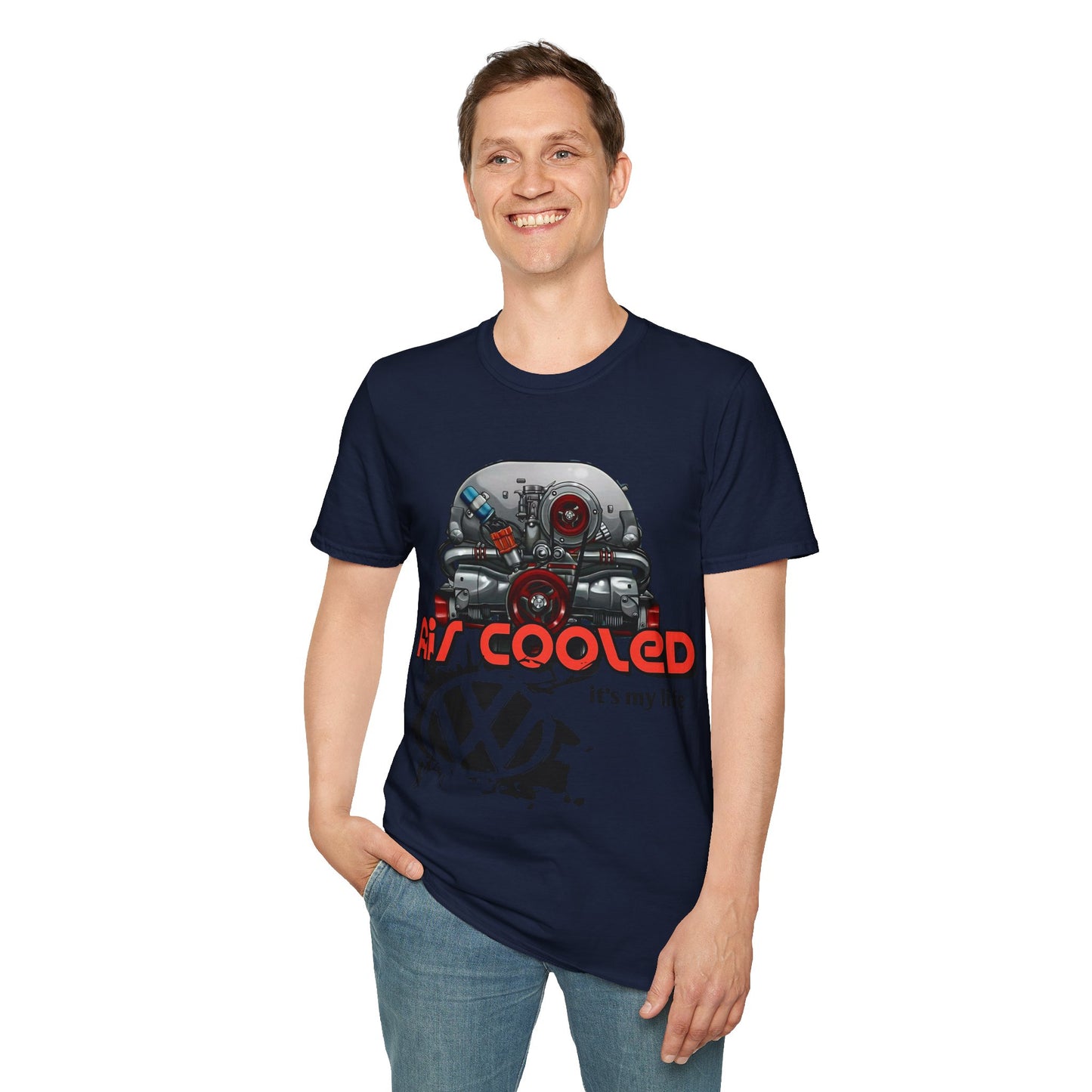 Air-Cooled VW Engine T-Shirt — "Air Cooled It's My Life" Vintage Volkswagen Tee