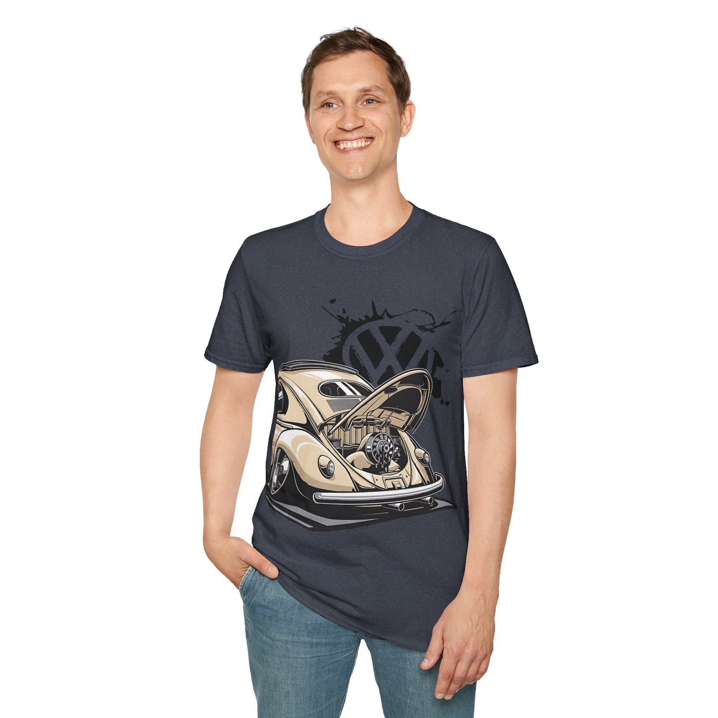 Vintage VW Beetle T-Shirt — Classic Air-Cooled Car Graphic