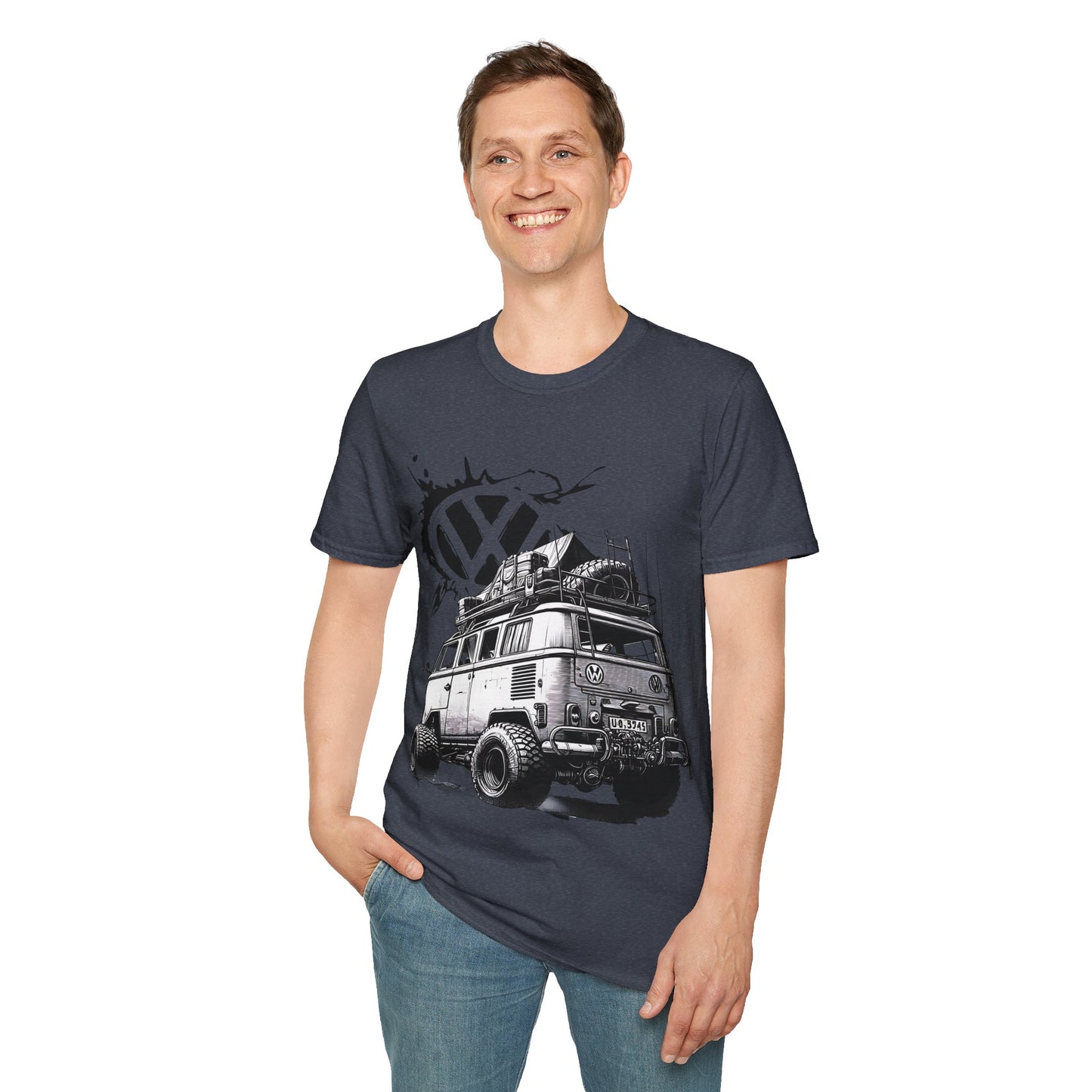 VW Camper Van Adventure T‑Shirt — Vintage vw kombi Off‑Road Surf Bus Graphic Tee