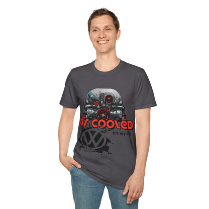 Air-Cooled VW Engine T-Shirt — "Air Cooled It's My Life" Vintage Volkswagen Tee
