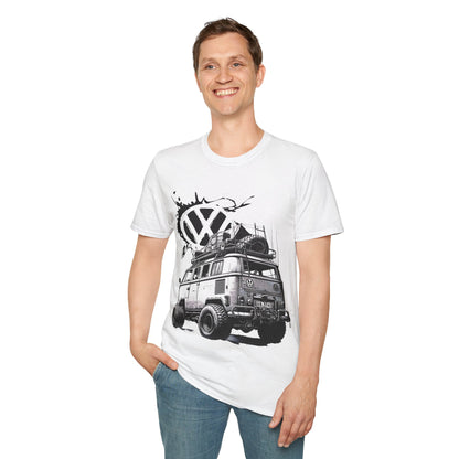 VW Camper Van Adventure T‑Shirt — Vintage vw kombi Off‑Road Surf Bus Graphic Tee