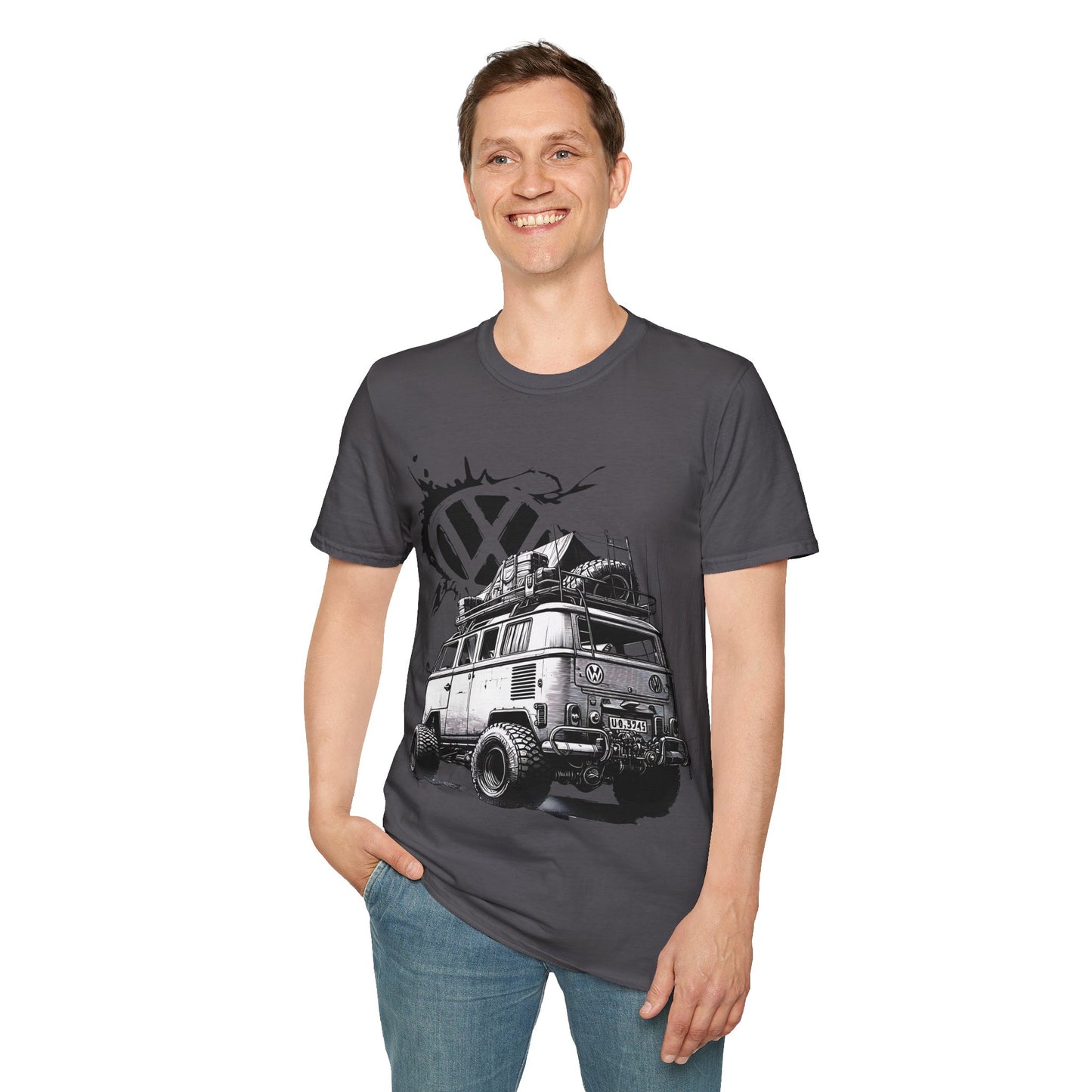 VW Camper Van Adventure T‑Shirt — Vintage vw kombi Off‑Road Surf Bus Graphic Tee
