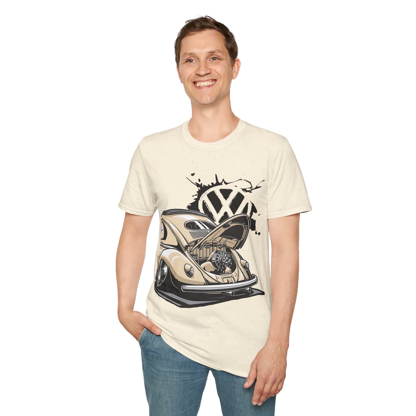 Vintage VW Beetle T-Shirt — Classic Air-Cooled Car Graphic
