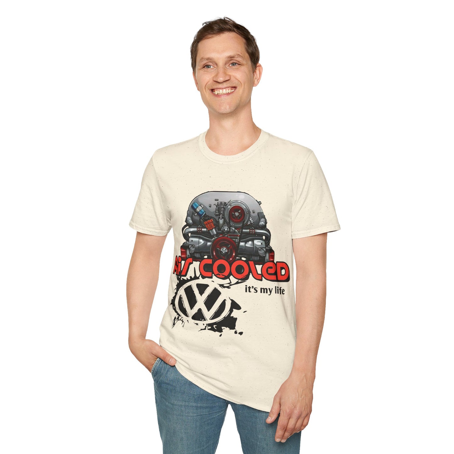 Air-Cooled VW Engine T-Shirt — "Air Cooled It's My Life" Vintage Volkswagen Tee
