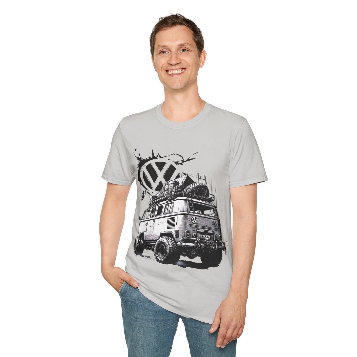 VW Camper Van Adventure T‑Shirt — Vintage vw kombi Off‑Road Surf Bus Graphic Tee