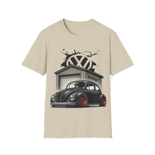 Volkswagen Beetle Garage T-Shirt — Classic VW Bug Illustration