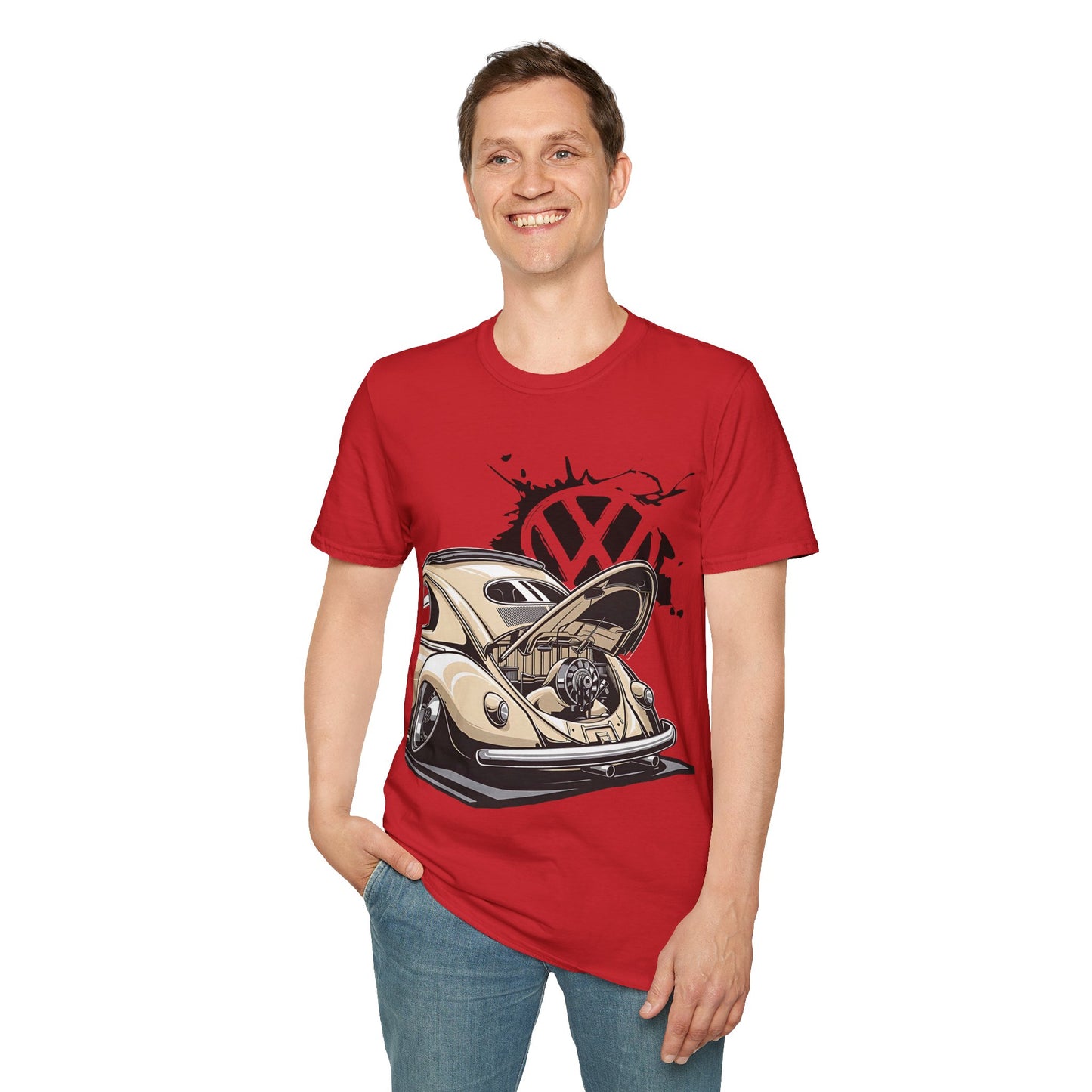 Vintage VW Beetle T-Shirt — Classic Air-Cooled Car Graphic
