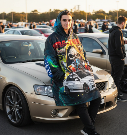 Cozy Unisex Hooded Blanket sinister xr6 turbo - built not bought - epic edits studio