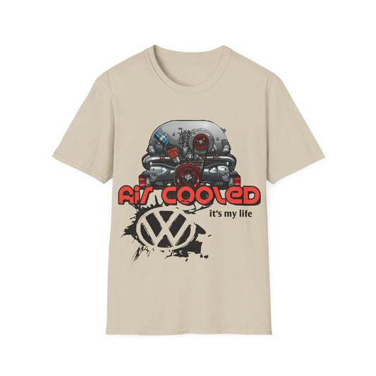 Air-Cooled VW Engine T-Shirt — "Air Cooled It's My Life" Vintage Volkswagen Tee