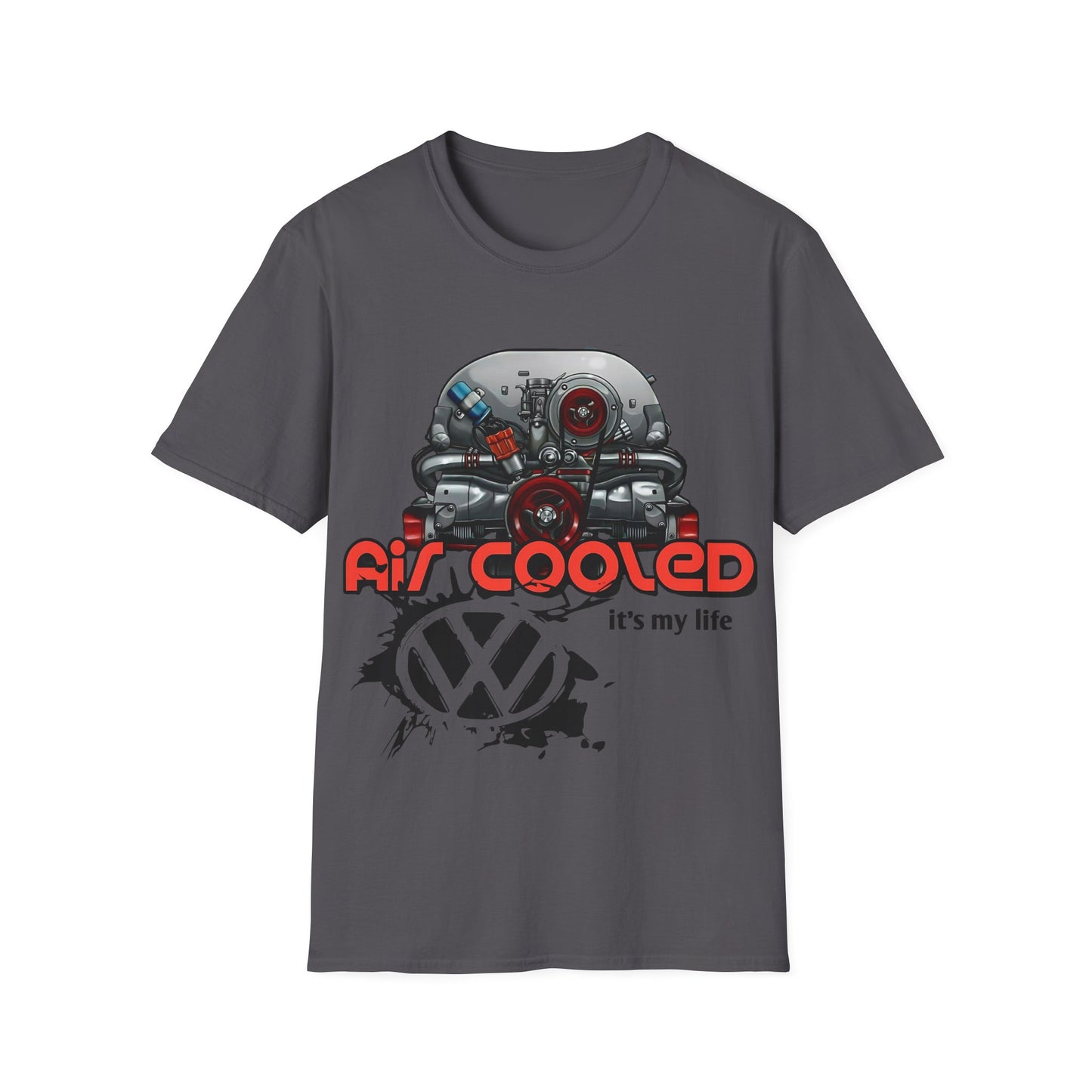 Air-Cooled VW Engine T-Shirt — "Air Cooled It's My Life" Vintage Volkswagen Tee