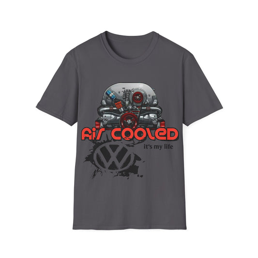 Air-Cooled VW Engine T-Shirt — "Air Cooled It's My Life" Vintage Volkswagen Tee