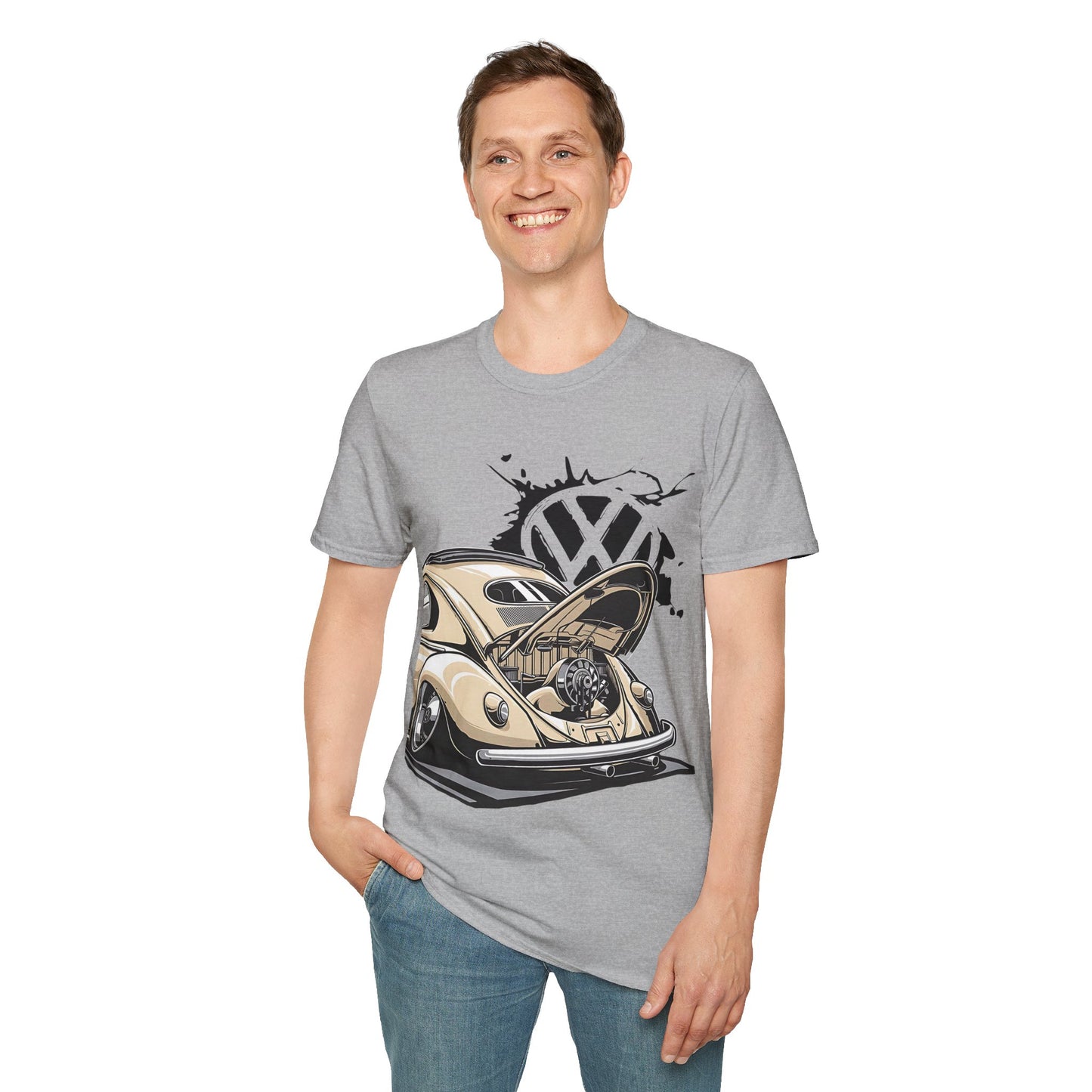 Vintage VW Beetle T-Shirt — Classic Air-Cooled Car Graphic