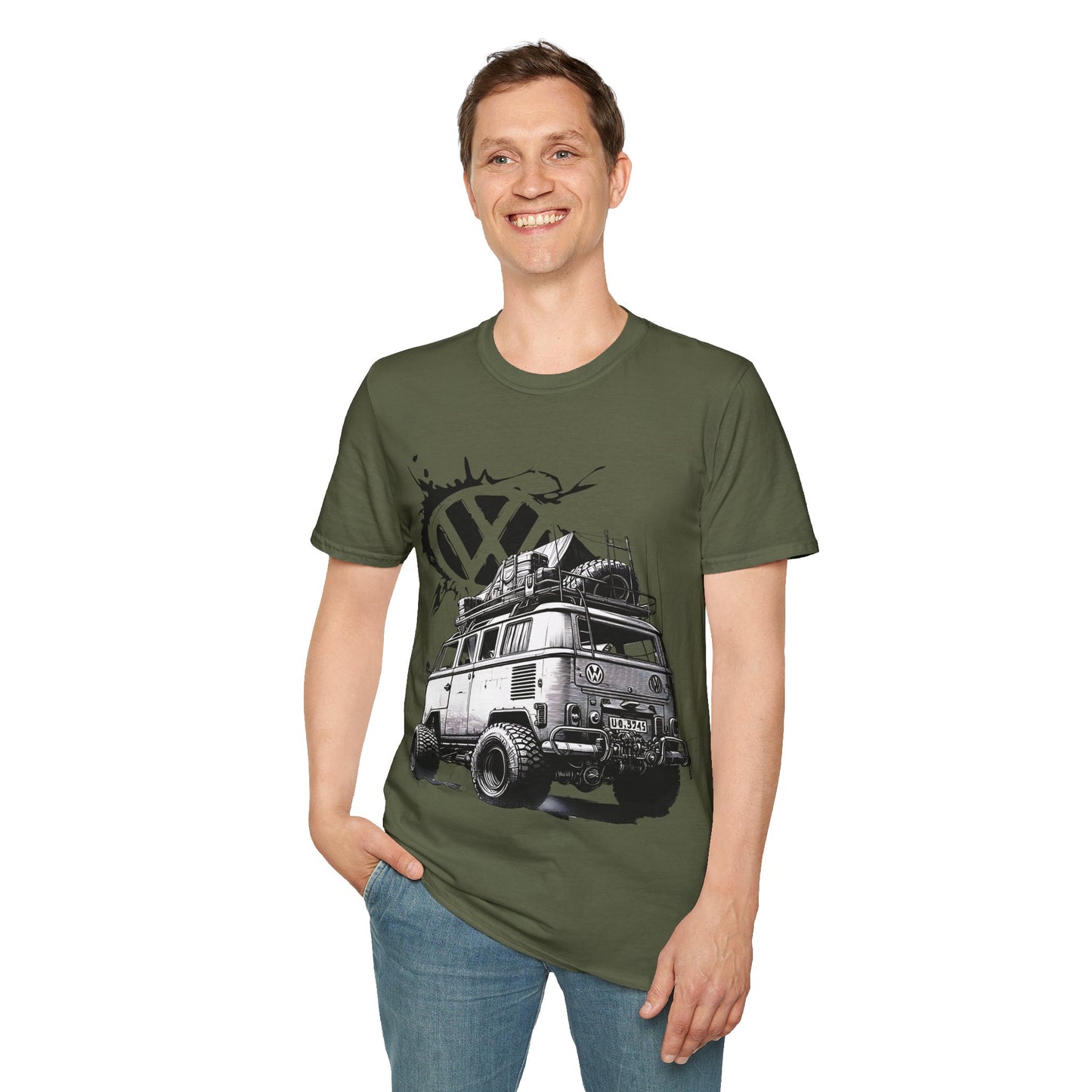 VW Camper Van Adventure T‑Shirt — Vintage vw kombi Off‑Road Surf Bus Graphic Tee