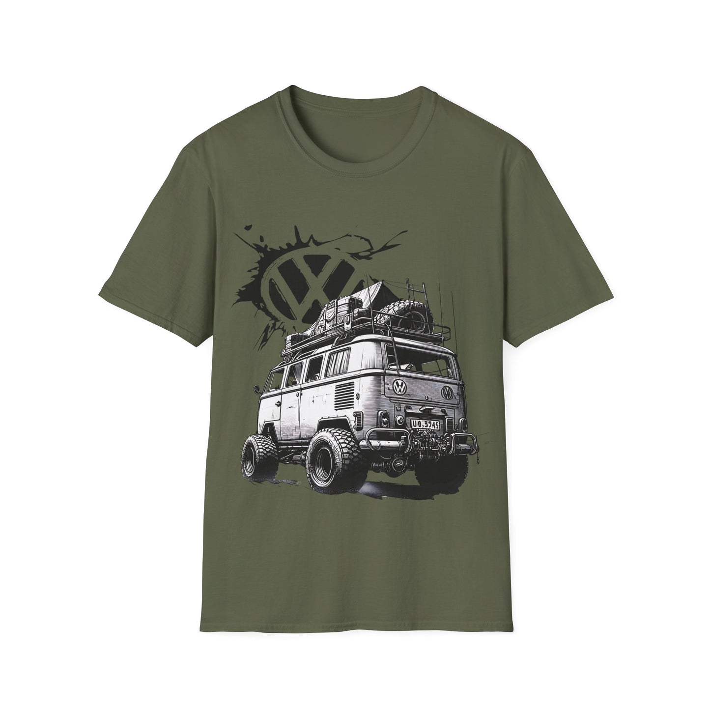 VW Camper Van Adventure T‑Shirt — Vintage vw kombi Off‑Road Surf Bus Graphic Tee
