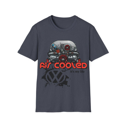 Air-Cooled VW Engine T-Shirt — "Air Cooled It's My Life" Vintage Volkswagen Tee