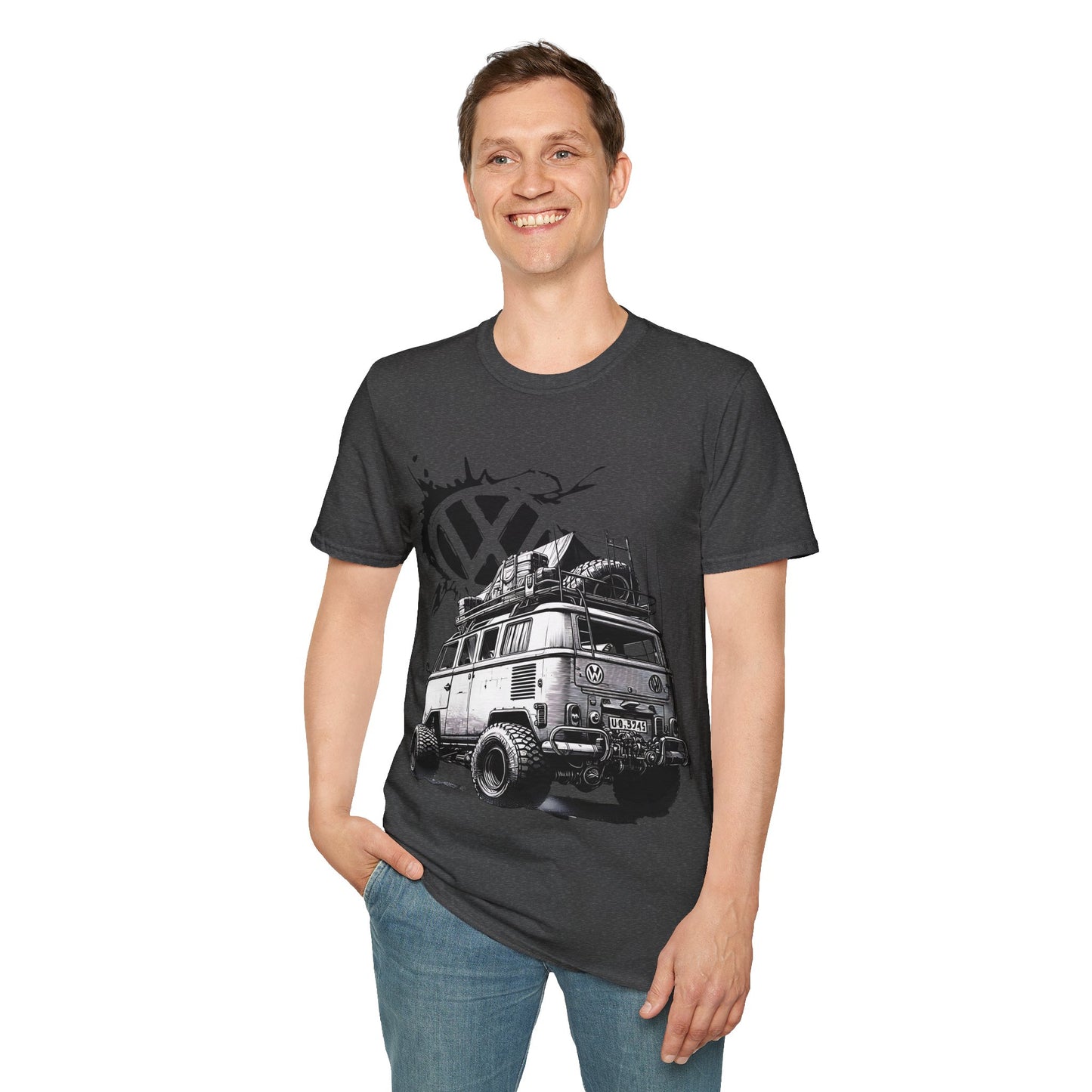 VW Camper Van Adventure T‑Shirt — Vintage vw kombi Off‑Road Surf Bus Graphic Tee