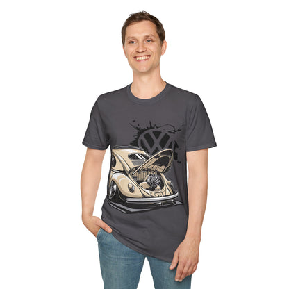 Vintage VW Beetle T-Shirt — Classic Air-Cooled Car Graphic