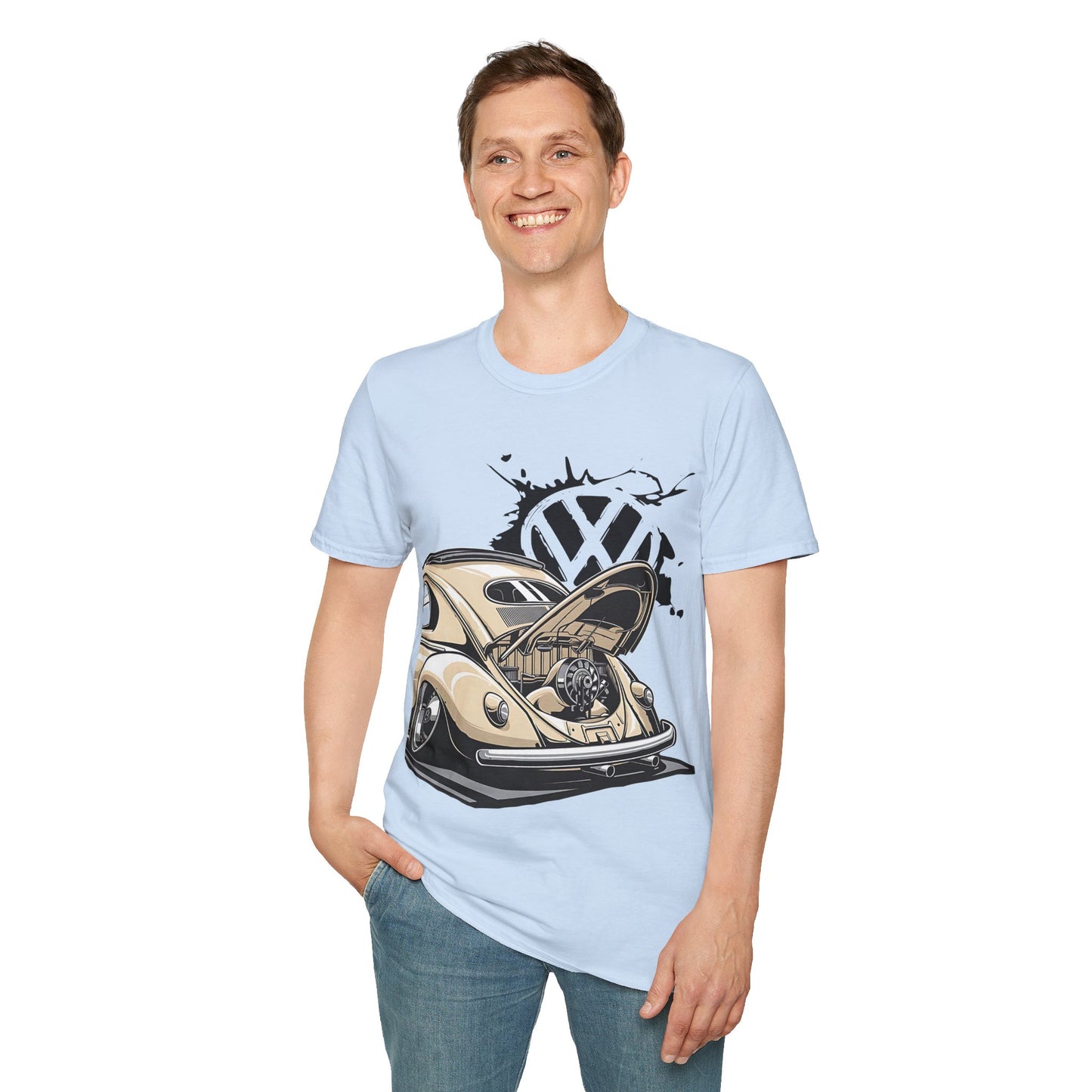 Vintage VW Beetle T-Shirt — Classic Air-Cooled Car Graphic
