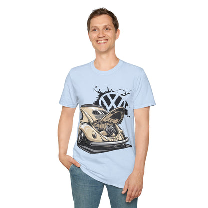 Vintage VW Beetle T-Shirt — Classic Air-Cooled Car Graphic
