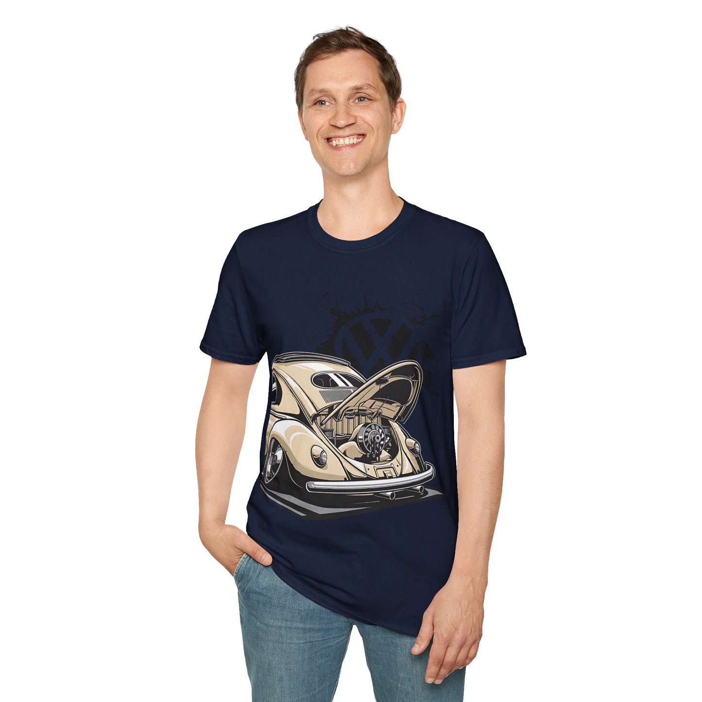 Vintage VW Beetle T-Shirt — Classic Air-Cooled Car Graphic