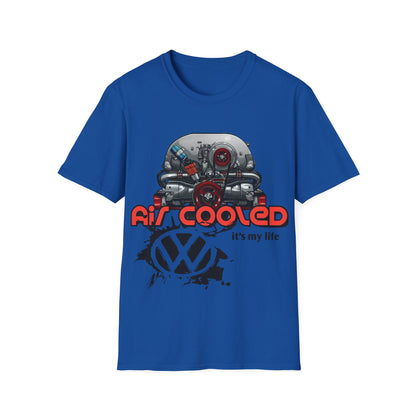 Air-Cooled VW Engine T-Shirt — "Air Cooled It's My Life" Vintage Volkswagen Tee