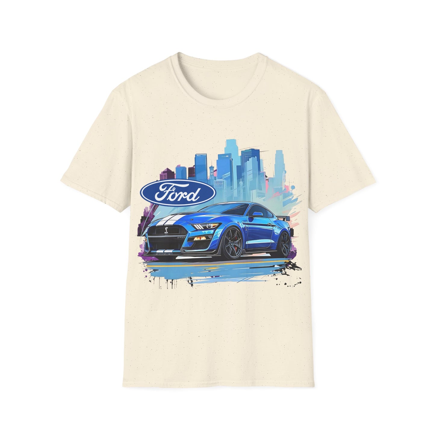 Ford Mustang Blue Sports Car T-Shirt — City Skyline Automotive Tee